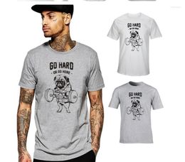 Men's T Shirts Men's T-Shirts GYM TEES Go Hard Or Home Shirt Casual Fashion Basic Crew Neck Hip Hop Long Extended T-Shirt Tops