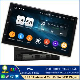 DSP PX6 Android 10 Universal Car dvd Player 2 din 10.1" Stereo Radio Video Multimedia GPS Navigation Bluetooth 5.0 WIFI CarPlay & Android Auto Steering Wheel Controls