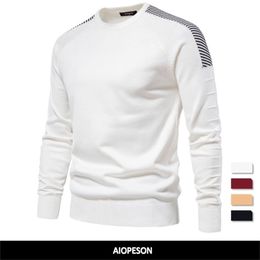 Men's Sweaters AIOPESON Spliced Drop Sleeve Sweater Men Casual O-neck Slim Fit Pullovers Men's Sweaters Winter Warm Knitted Sweater for Men 220927