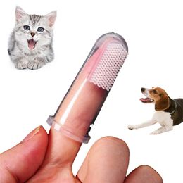 Dog Cat Cleaning Supplies Soft Pet Finger Toothbrush Teddy Brush Addition Bad Breath Teeth Care Accessories RRB15818