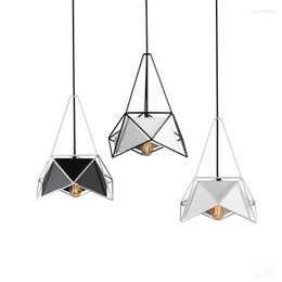 Pendant Lamps Nordic Industrial Lights Geometric Kitchen Hanging Lamp Multi Faceted Art Home Decor Lighting