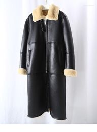 Women's Fur Women's & Faux Luxury Real Coat 2022 Brand Winter Jacket Women Natural Genuine Leather Merino Sheep Thick Warm Outerwear
