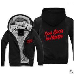 Men's Hoodies Men's & Sweatshirts Winter Thick Mens Real Until Death Printing Male Jacket Hip Hop Brand Outwear Sleeve Men's