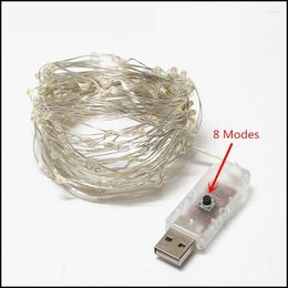 Strings USB Power Remote Control LED Light String Copper Silver Line Fairy Tale Lights Wedding Christmas Holiday Party Decoratio