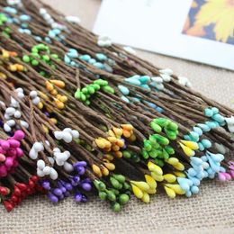 Decorative Flowers 10Pcs/lot 60CM Long Garland Rattan Small Berry And Flower Making Free Shape For Home DIY Wedding Decoration Banquet