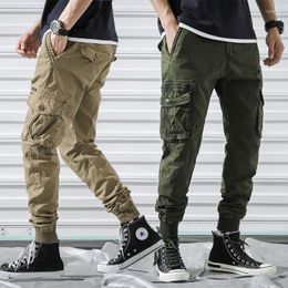 Men's Pants 2022 Fashion Autumn Winter Men Motorcycle Solid Loose Casual Cargo Male Korea Style Army Military Trousers W184