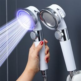 Bathroom Shower Heads 3 Mode Pressurized Shower Head Adjustable High Pressure Showers Water Saving Rainfall Showerhead Bathroom Accessories 220927