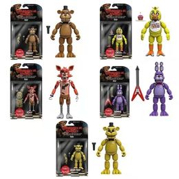 Anime Manga 4pcsset FNAF bears midnight harem five nights joint movable detachable game peripheral hand office boy Five Nights at s 220923