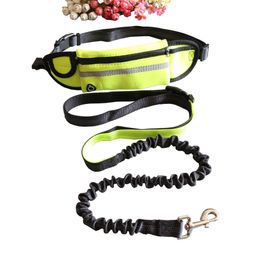 Dog Collars Leashes HandsFree Running Dog Leash Nylon Pet Products Dogs Harness Collar Jogging Lead Adjustable Waist Leashes Traction Belt Rope 220923