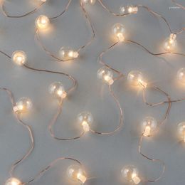 Strings 50 LED Glass Globe Bulb String Lights 3.8M Battery Copper Wire Fairy For Outdoor Indoor Holiday Bedroom Decoration