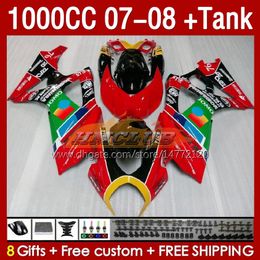 Fairings & Tank For SUZUKI GSXR1000 GSXR 1000 CC K7 GSX-R1000 2007-2008 Bodys 158No.4 1000CC GSXR-1000 07 08 Bodywork GSX R1000 2007 2008 Full Fairing Kit red jomo stock