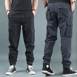 Men's Pants 2022 Men Light Weight Breathable Trousers Summer Casual Thin Multi-pocket Cargo Men's Work Out Quick Dry L86
