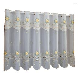 Curtain Gold Embroidered Korean Pastoral Fashion Short Valance Coffee For Kitchen Cabinet Door