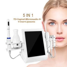 5 in 1 7d Multi-Functional Beauty Equipment Liposonic 12 Lines Hifu Machine Rf Microneedle Lifting Face Wrinkle Removal Body Slimming Skin Care Vaginal Tightening