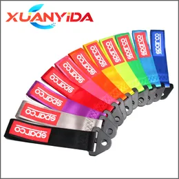 Wholesale Sewing LOGO Towing Ropes Belts For Racing Cars Tow Bars Bumper Nylon Tie Down Straps Mixed Colors Allowed