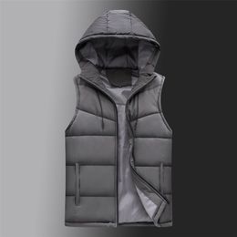 Men s Vests selling s Winter Warm Hooded Casual Waistcoat Sleeveless Jackets Thicken Parkas 6XL 220926