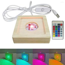 Lamp Holders Wood Light Base USB Power Supply Wooden LED Display Stand Holder Art Ornament For Bedrooms Children's Rooms