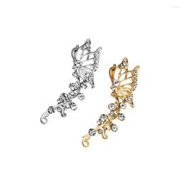 Stud Earrings Gothic Hollow-out Butterfly For Women Crystal Ear Clip Earring Girl Earpin Luxury Jewelry Dinner Party Gift Trendy