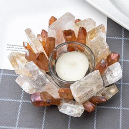 Candle Holders 1pc Crystal Holder Natural Stone Calcite Wedding Bar Party Home Decor Candlestick