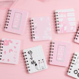 Cute Pink Panther Memo Pad - Korean Stationery Rollover Coil Notebook for Students, Portable Small sticker book for School Supplies (220927)