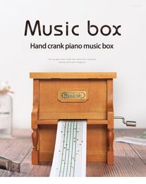 Decorative Figurines 925gifts Classical Diy Wooden Piano Music Box 15-Note Hand-Cranked Custom Gifts To Women Men Creative Score