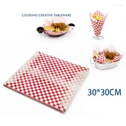 Dinnerware Sets Wrapping Paper Wax Coated Grade Oil-Absorbing Sheet French Fries Greaseproof For Dog Fast 30 30cm 1set