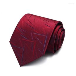 Bow Ties High Quality 2022 Designer Fashion Wine Red Irregular Pattern 8cm For Men Necktie Wedding Formal Suit With Gift Box