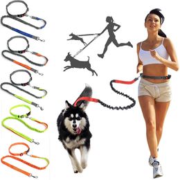 Dog Collars Leashes Dog Leash Hands Free Adjustable Pet Walking Running Jogging Puppy Leashes Waist Belt Chest Strap Traction Rope Dog Accessories 220923