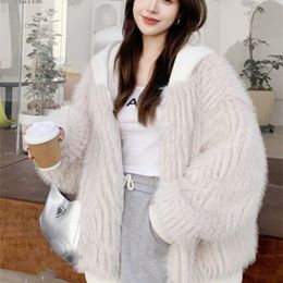 Womens Fur Faux Fur Big Fur Collar Winter Long Cotton Coat womens Long Over The Knee Thickened Waist Korean Version Lengthened Winter Coat 220927