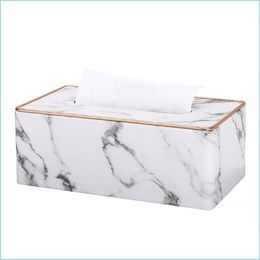 Tissue Boxes Napkins Marble Ice Crack Pattern Leather Large Der Box El Office Home Rectangar Er Holder Drop Delivery 2021 Garden Kit Dh6Uv