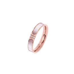 Titanium Steel White Shell Solitaire Rings Rose Gold Silver Colour Cubic Zirconia Rings For Women Fashion Jewellery gift