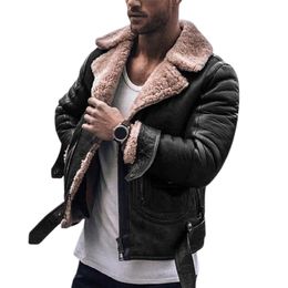 Men Jacket Handsome Lapel Fur One Lamb Wool Men Clothing Suede Casual Loose Cold and Warm Coat Winter Plus Size Winter Jackets