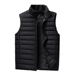 Men s Vests Waistcoat Sleeveless Stand Collar Antifreezing Slim Fit Thicken Warm Zipper Closure Winter Vest Clothes 220926
