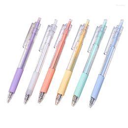 Macaron 6 Colors Ballpoint Pen 0.5mm Black Ink Quick Dry Signing For Student School Stationery Kawaii Office Supplies Gift