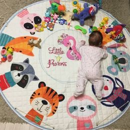 Blankets Swaddling 1-40 High Quality Fox/Bear/Unicorn Animals Pattern Baby Play Mats Child Crawling Blanket Toys Storage Bag Kid Room Decoration 220927