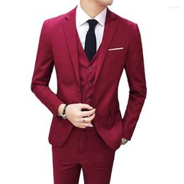 Men's Tracksuits Men's Three-piece Plus Size Wedding Business Men Formal Suit Vest Blazer Pants Set Asian