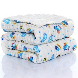 Blankets Swaddling Kids Muslin Cotton Sleeping Blanket Bath Towel 110x110cm Strong Water Absorption 6 Layers Baby Breathable Bedding Muslin Blanket 220927