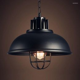 Pendant Lamps Retro Lights Industrial Cage Kerosene Lamp LED E27 4w Loft Light American Style Metal Lampshade Fixtures Kitchen