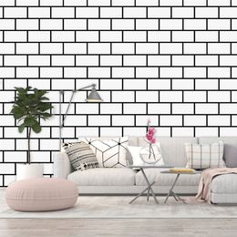 Wallpapers Peel and Stick Wall Paper Black White 3D Effect Brick Self Adhesive Removable Waterproof Home Decoration 220927