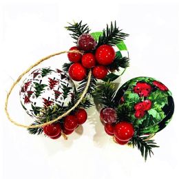 Christmas Decorations Gifts 5-8cm Cloth Ball Plus Hanging Window Pendant 220927