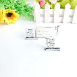 100PCS Silver LOVE Place Card Holders Wedding Party Table Decoration Favours