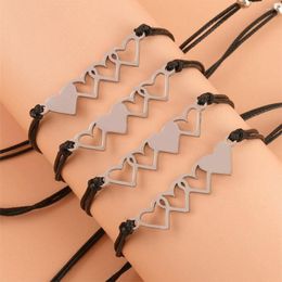 Charm Bracelets Fashion Sister Card Bracelet Set Creative Heart-shaped For Women Men Unisex Adjustable Jewelry Kits