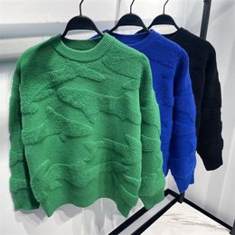 Men's Sweaters Casual Coats Jacket Clothing Autum Winter Green Wool Sweater Fashion Harajuku Knitted Men Pullover casacos 98409 220927