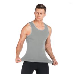 Men's Body Shapers Men's Slimming Shaper Vest Workout Male Tank Tops Compression Shirt Abdomen Undershirts Loss Weight Waist Training