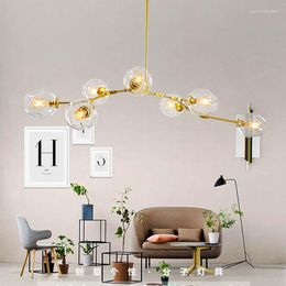 Pendant Lamps Fonkin Modern Sputnik Chandelier Lighting Society Clear Smoke Glass Lamp Shade Black Gloden Painted Fixtures Suspension