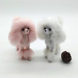 Anime Manga 4Inch Able Miniature Poodle Figure Cute Simulation Dog Plush Toys Gift Craft Home Craft Ornament Decoration Home Office 1PC 220923