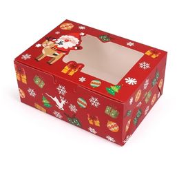 Gift Wrap 10pcs Cookie Candy Box White Cardboard Christmas Dessert Baking Cake Tart Muffin Children's 220927