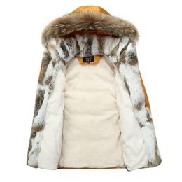 Mens Down Parkas winter duck down jacket men coat parkas warm Liner Thicken Warm Clothing Rabbit fur collar High Quality Plus size 5XL 220927