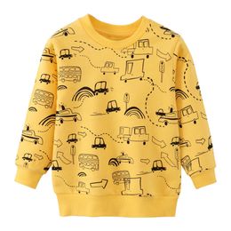 Pullover Jumping Metres Arrival Yellow Boys Sweatshirts Print Cartoon Baby Cotton Clothes Autumn Spring Kids Hoodies Shirts 220924
