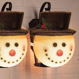 Christmas Snowman Santa Claus Lampshade for Corridor Wall Lamp Cover Outside Xmas Lamp Shade Holiday Decorations by sea GCB15766